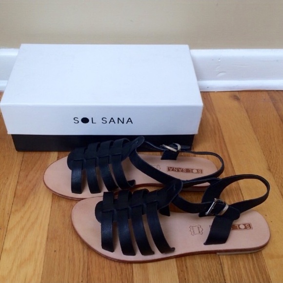 SOL SANA 'Sims' Leather Gladiator Flat Sandal - Picture 5 of 8